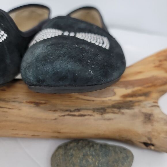 Ugg black suede flats rhinestone bow - Picture 6 of 12